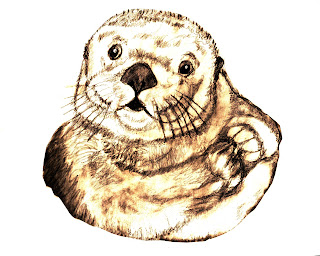 Otter, colored in analagous browns