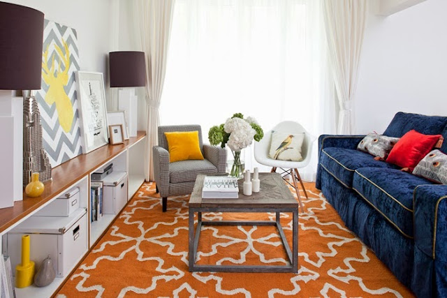 Apartamento decorado em azul e amarelo. Blog Achados de Decoração Apartamento decorado em azul e amarelo. Blog Achados de Decoração