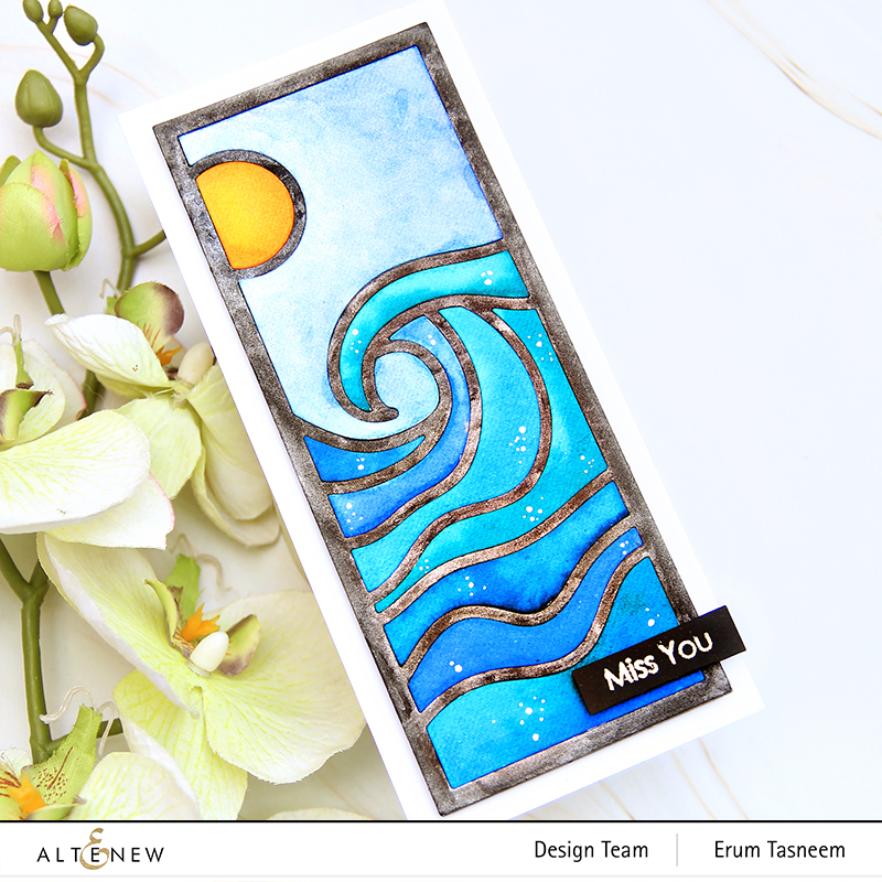Altenew Abstract Seascape Slim Cover Die | Erum Tasneem | @pr0digy0