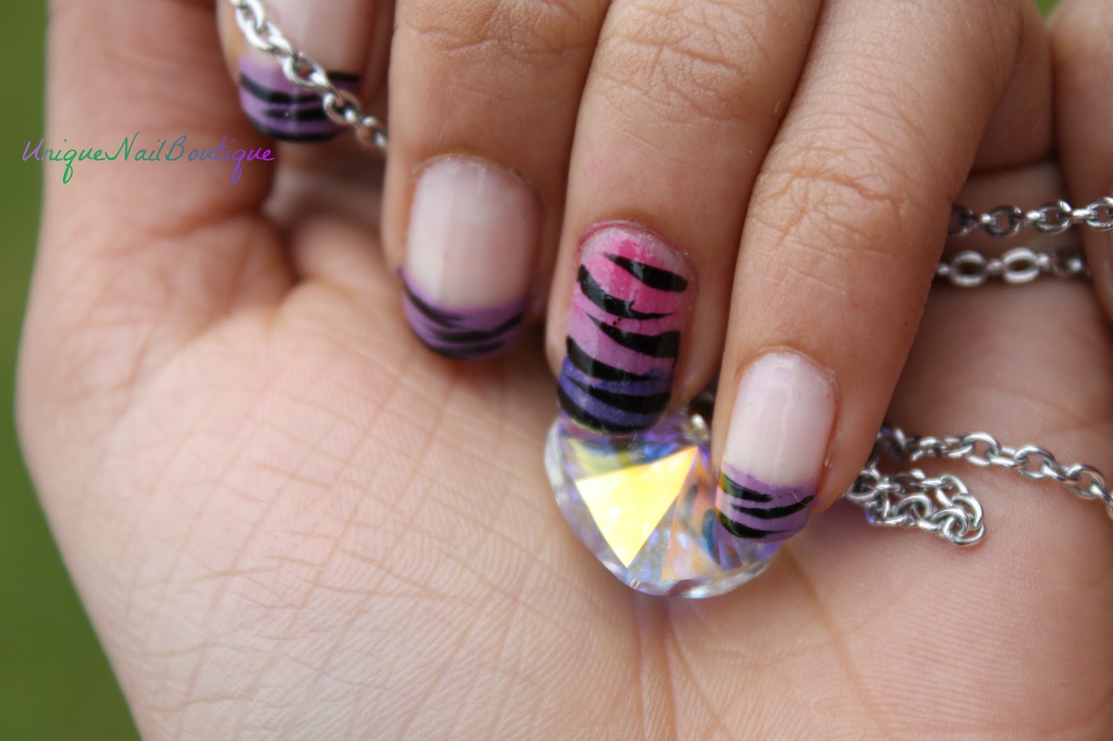 Unique Nail Boutique Spring Zebra Print Nails
