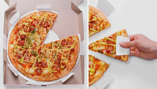 Innovative paper pizza dish design 