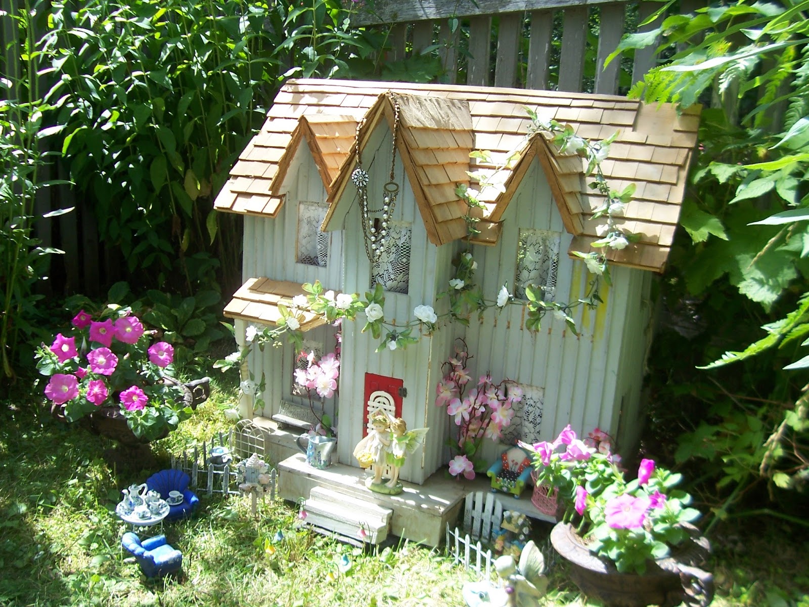 Two Cottages And Tea Garden Fairy House