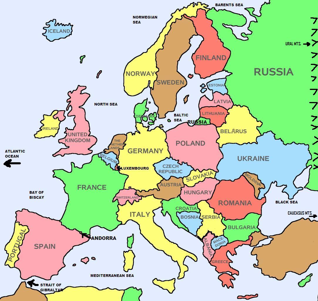 Free Printable Map Of Europe With Countries Map Of World