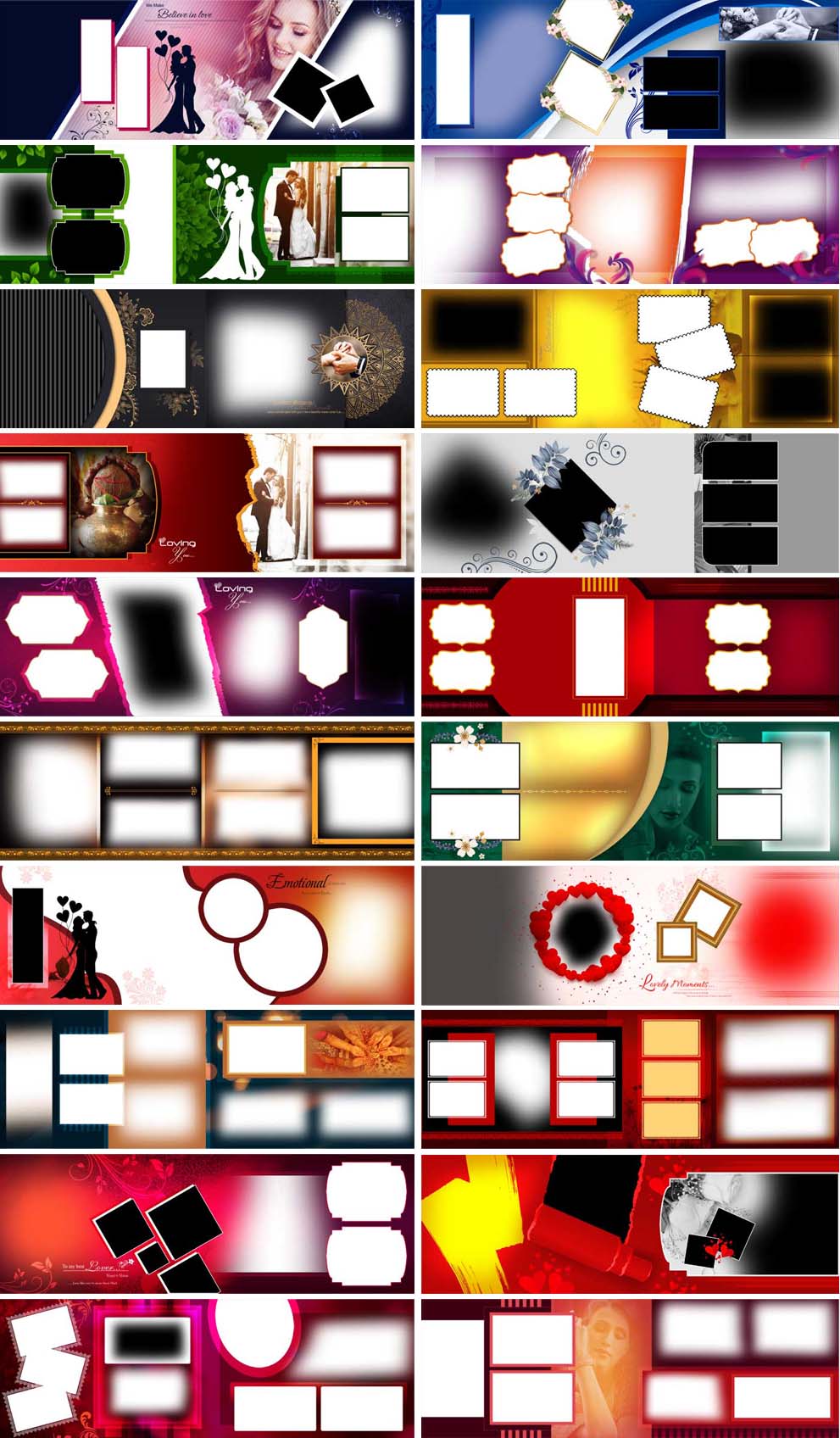 100 New 2021 Shapes And Feather Photo Album 12x36 PSD Designs Creative Photo Album PSD Designs