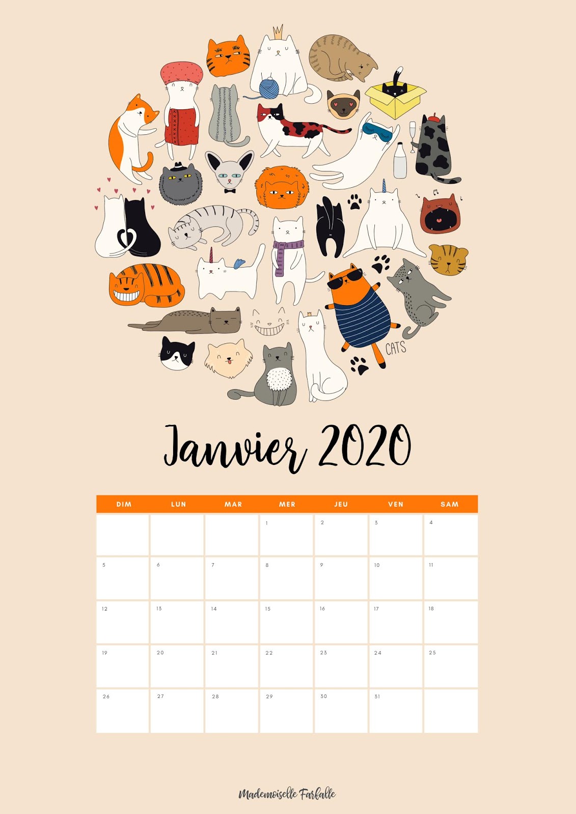 Fond Ecran Calendrier Janvier 2023 Calendrier Et Fonds D'écran De Janvier 2020 À Télécharger - Mademoiselle  Farfalle