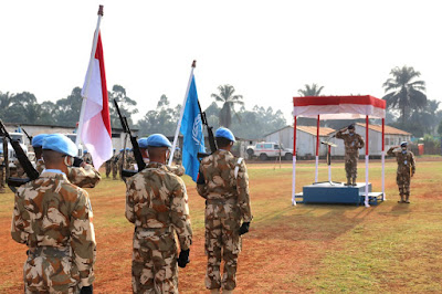 Satgas Kompi Zeni Konga XX-Q/MONUSCO Terima Penghargaan PBB