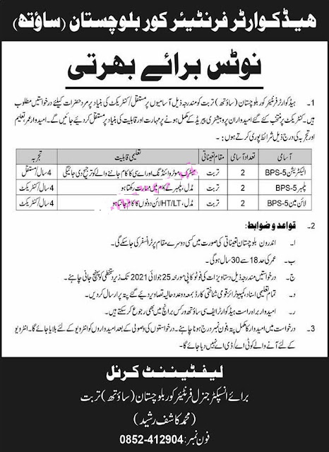 FC Balochistan Jobs 2021 Advertisement 3