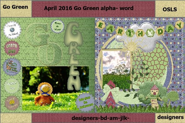 April 2016 - Go Green Alpha words designers lo