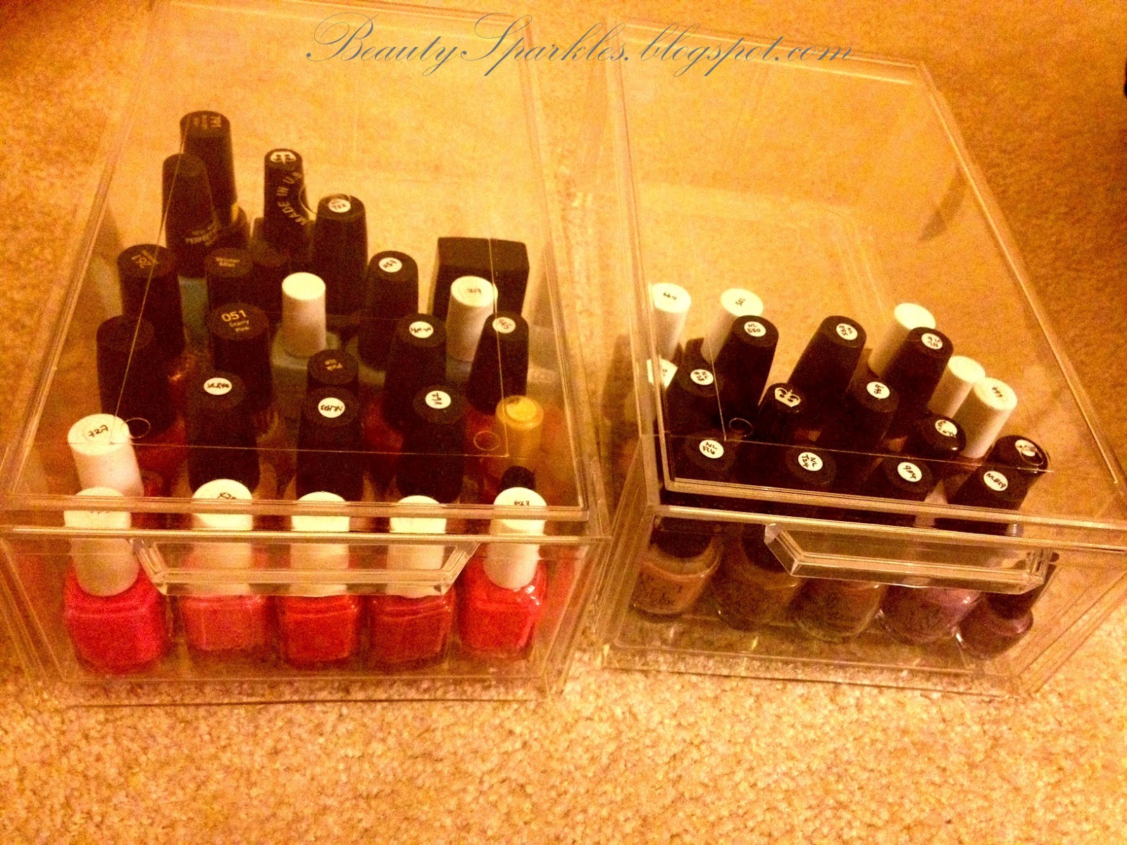 ♥ Beauty Sparkles How to Organize Nail Polish