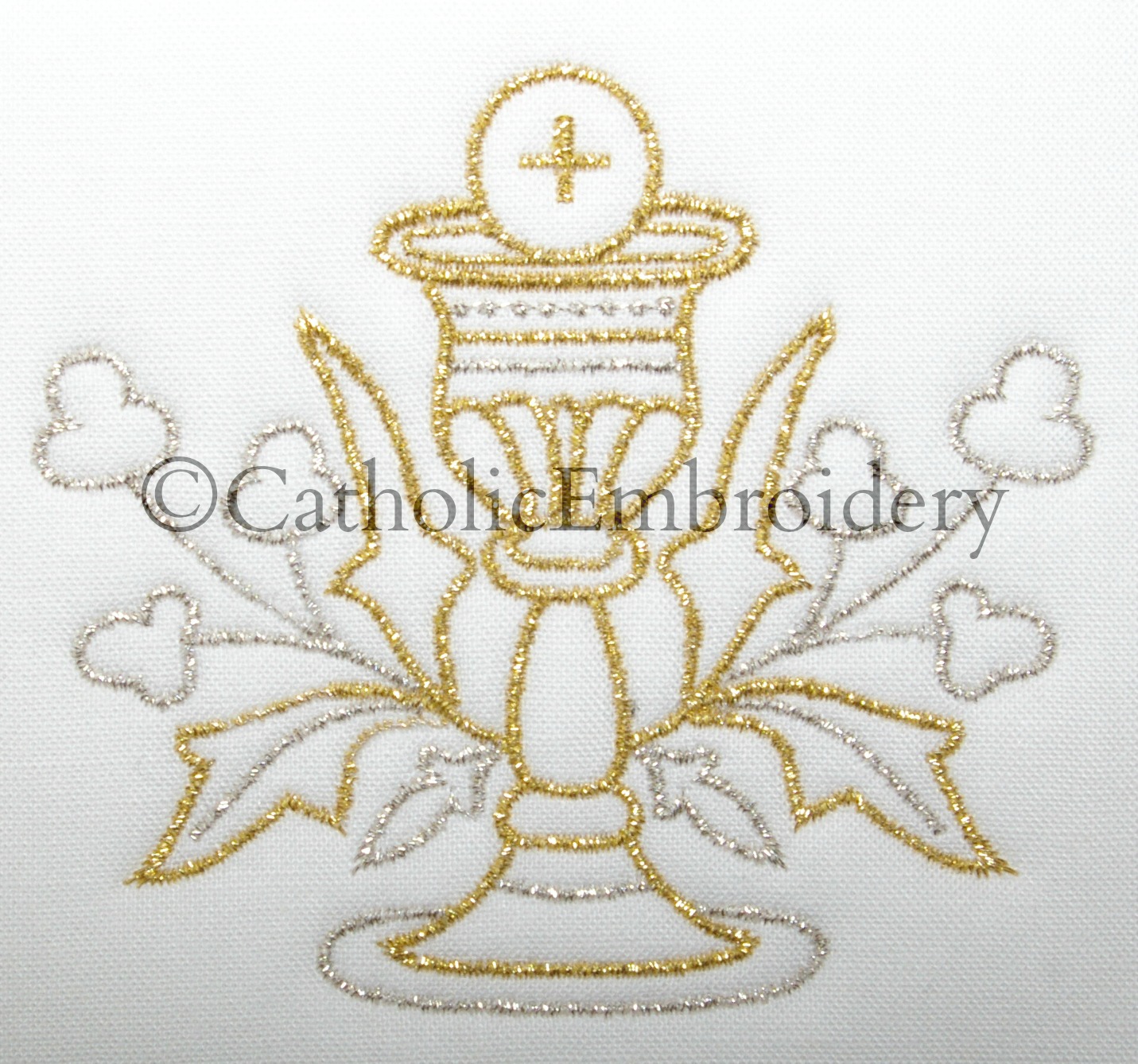 Catholic Embroidery: Trefoil Chalice & Pall Design