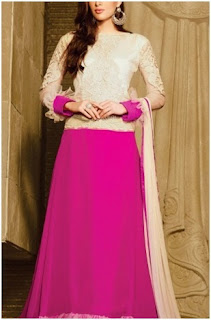 pink embroidered semi stitch suit