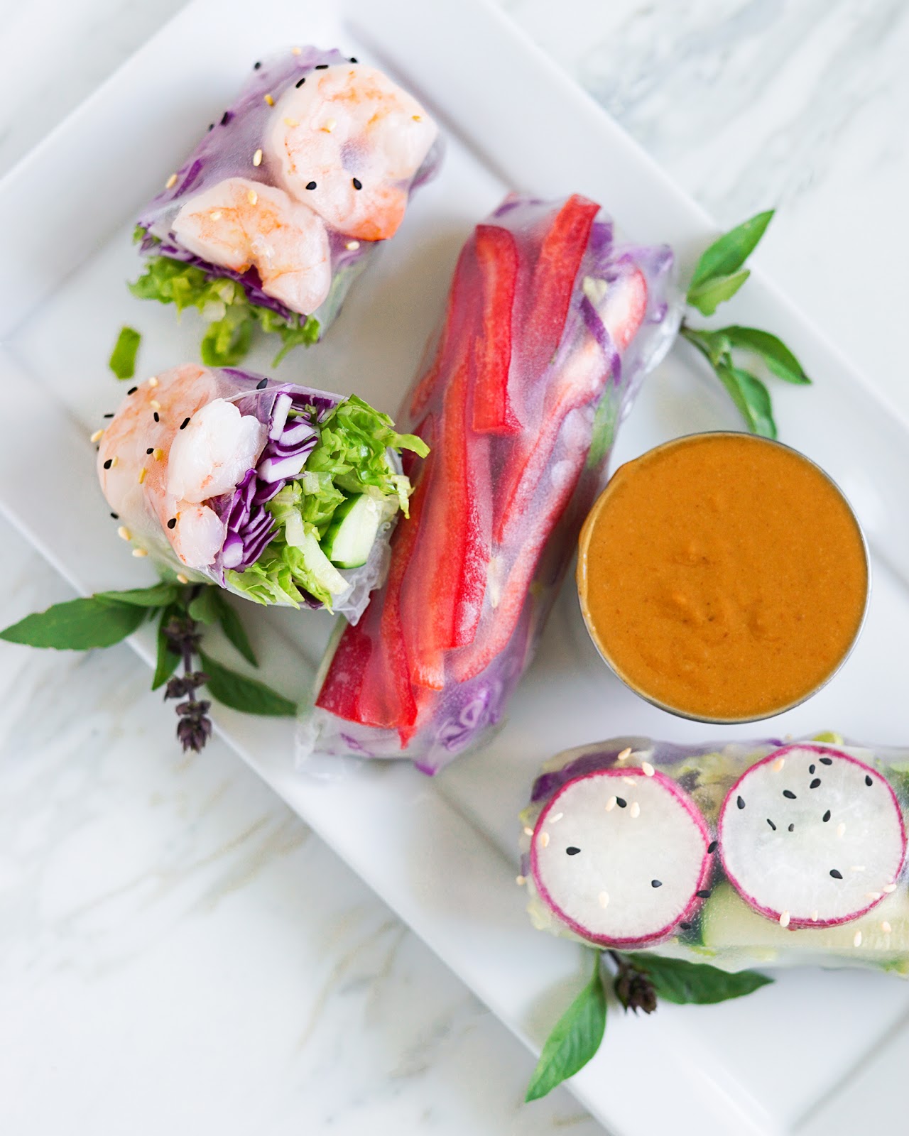 THAI SPRING ROLLS WITH LOW CALORIE PEANUT DIPPING SAUCE Fit Happy Foodie