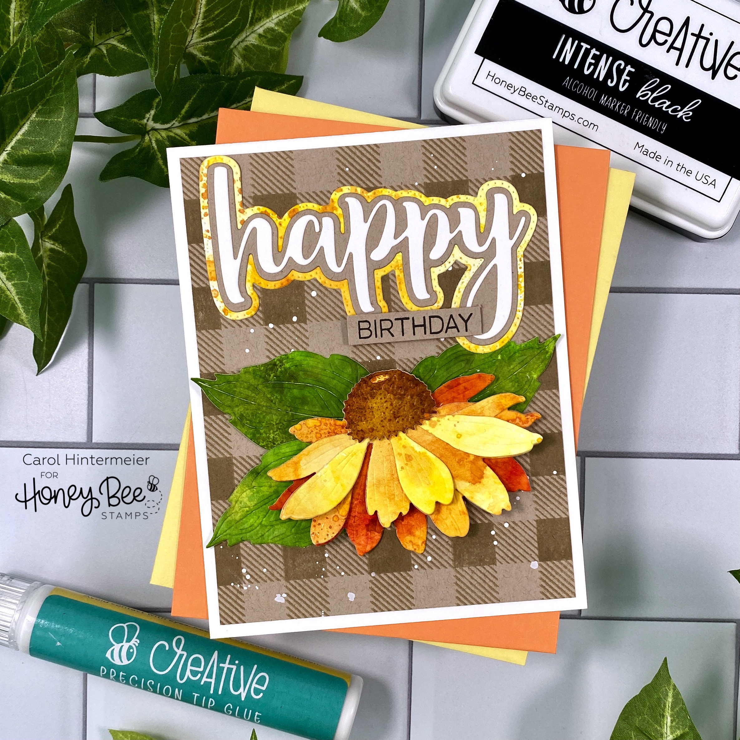 Crafting By Carol Lovely Layers Coneflower Birthday Card