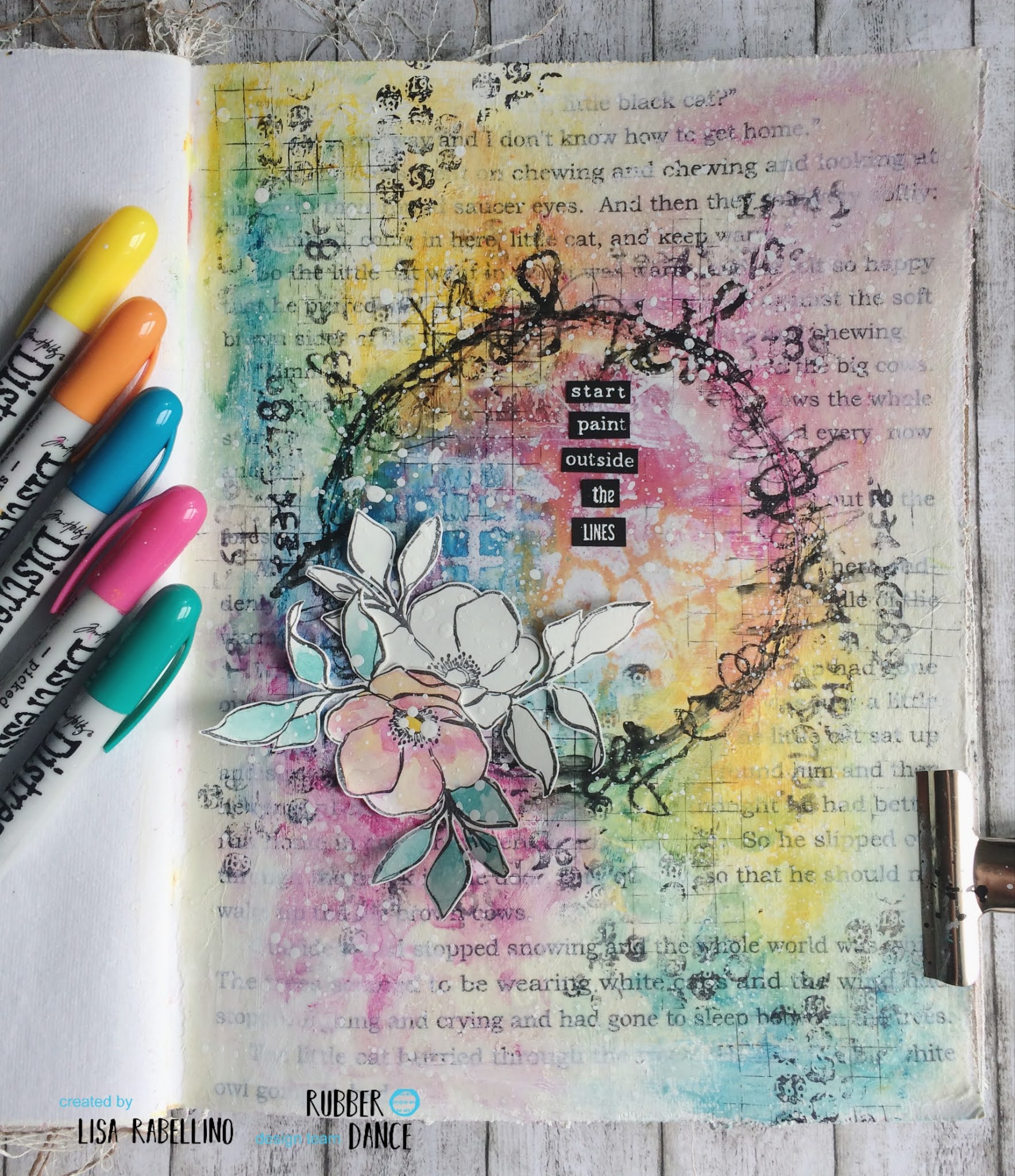 Mixed Media Art Journal Page by Lisa Rabellino