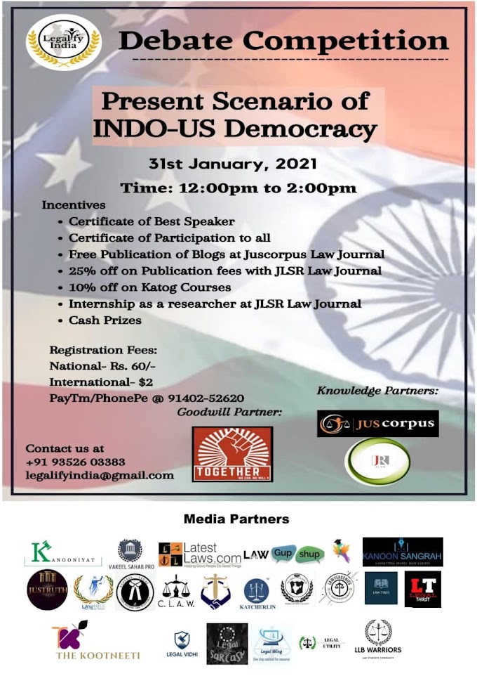 Debate Competition on the Present scenario of Indo-US democracy