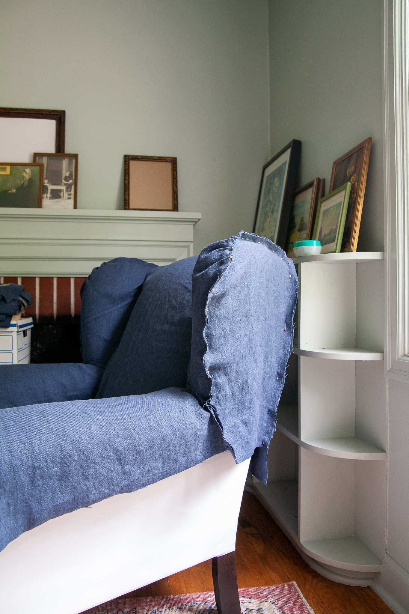 How to make a slipcover using but preserving the old one as a pattern