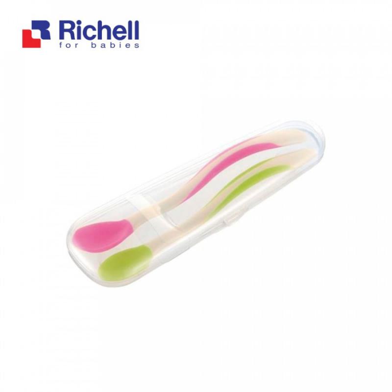 Bộ 2 Thìa Mềm ( Xanh – Hồng) Richell