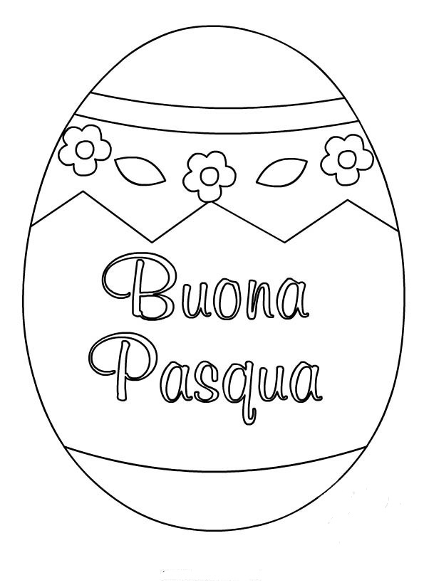 Stampa e colora Uovo di pasqua Buona pasqua disegno da stampare e jpg (595x822)