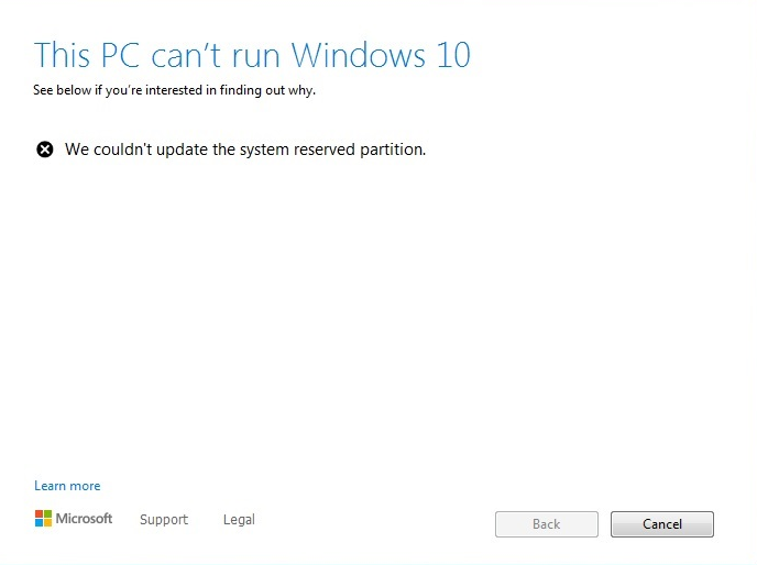 Fix Error Code 0xc1900201 We Couldn t Update System Reserved Partition fix-error-code-0xc1900201-we-couldn-t-update-system-reserved-partition