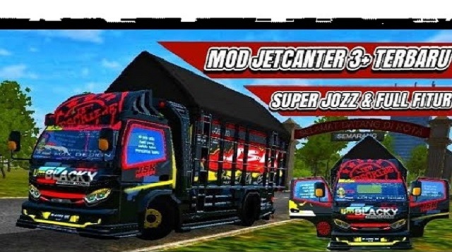 Download mod bussid truck canter full strobo knalpot serigala