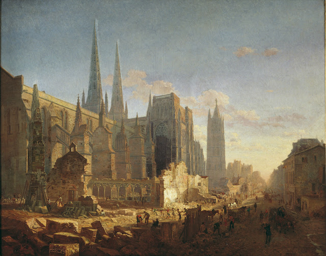 Huile de Leo Drouyn, Destruction du cloître de la cathédrale de Bordeaux