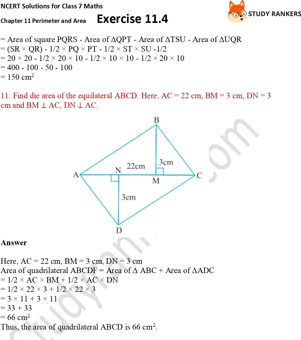 NCERT Solutions for Class 7 Maths Ch 11 Perimeter and Area Exercise 11.4 Part 8