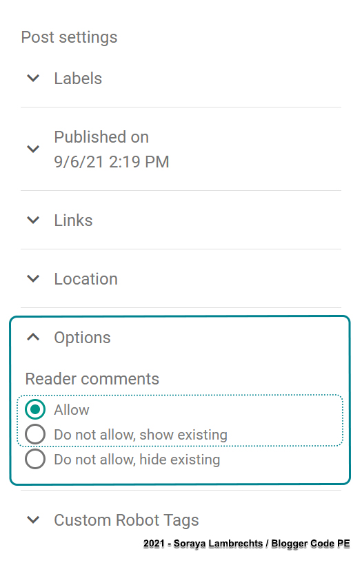 Enabling comments in the post editor.