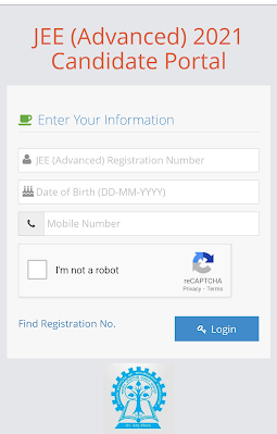 Jee advanced 2021 admit card, https://cportal.jeeadv.ac.in/ Jee advanced 2021 admit card