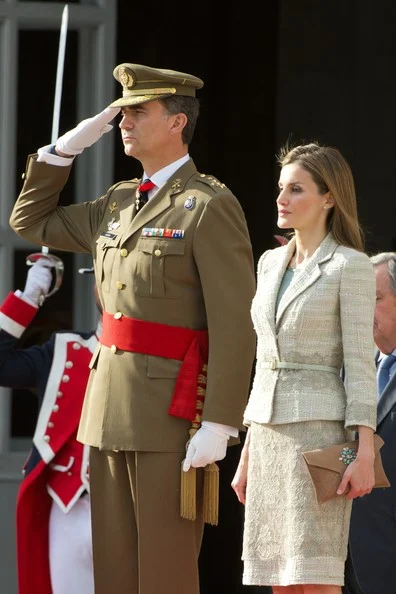 Queen Letizia wore Felipe Varela dress