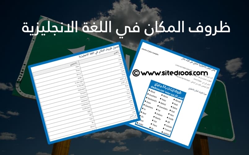 ظروف المكان في اللغة الانجليزية adverbs of place