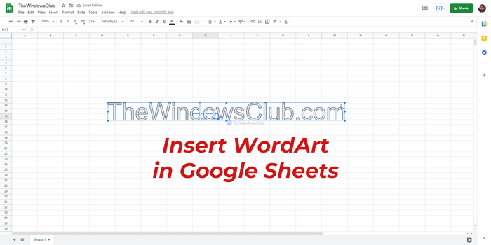 Как вставить WordArt в Google Sheets