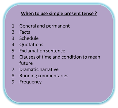 When to use simple present tense?