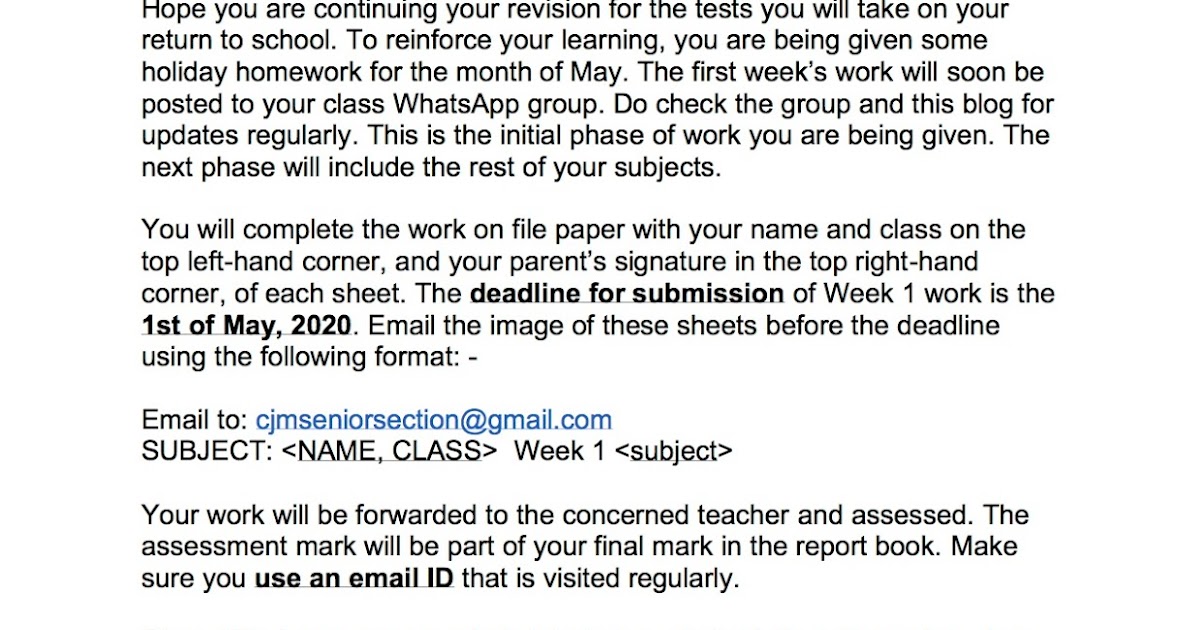 Instructions for assignment submission picture