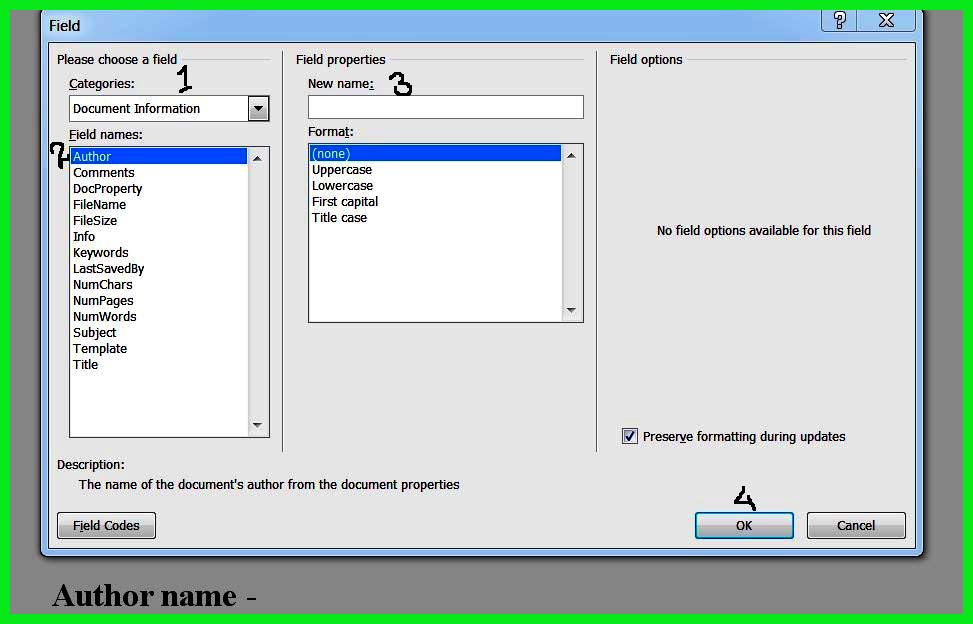 Quick parts in insert menu (ms word)