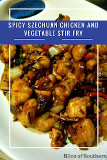 Spicy Szechuan Chicken and Vegetable Stir Fry - A weeknight treasure that's 1000x better than takeout! Slice of Southern