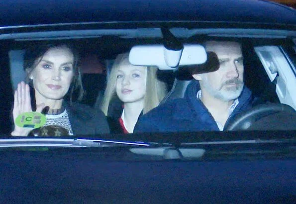 King Felipe, Queen Letizia and their daughters Princess Leonor and Infanta Sofia visited Queen Letizia's father, Jesus Ortiz