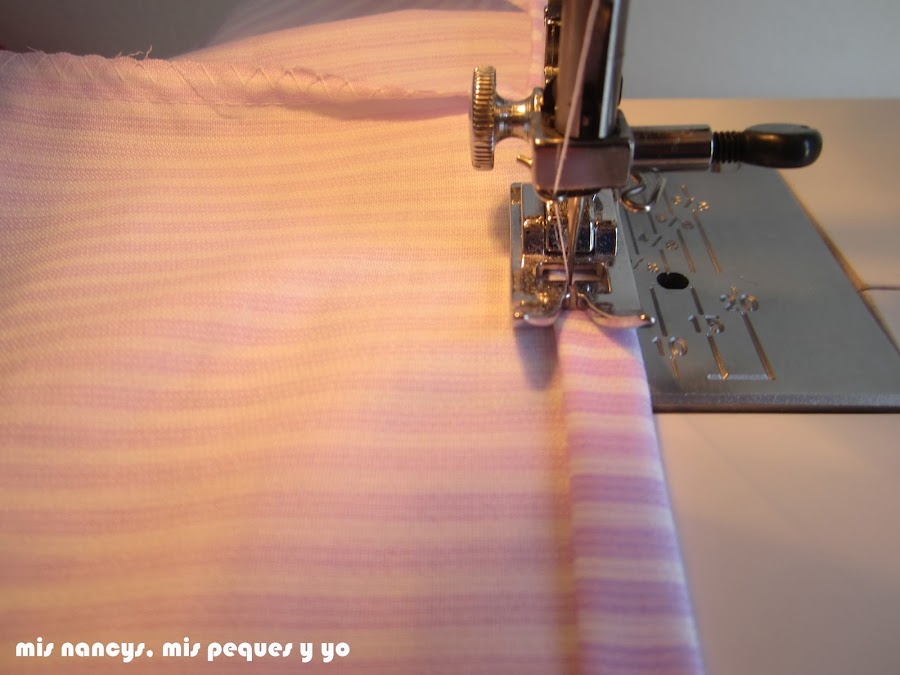 mis nancys, mis peques y yo, tutorial DIY funda cestas, coser dobladillo