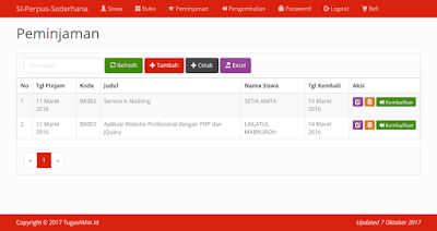 Source Code Sistem Informasi Perpustakaan Sederhana PHP