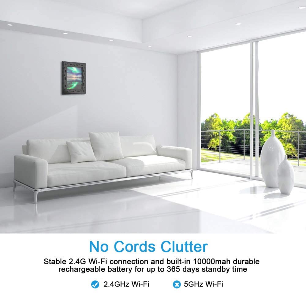 Hidden Security Camera WiFi Photo Frame,FUVISION 1080P Nanny Cameras