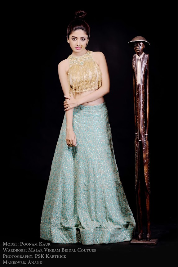 Poonam Kaur stills in Malar Vikram Bridal Couture