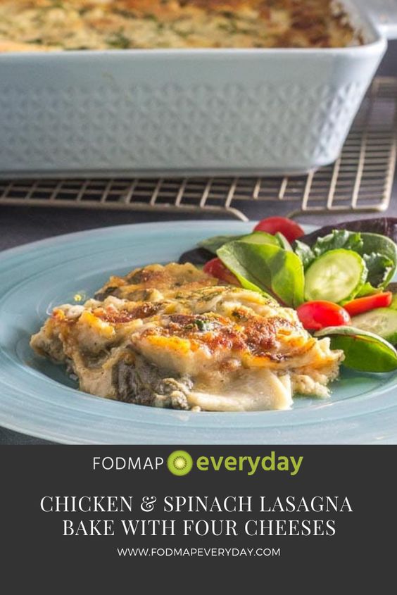Chicken & Spinach Lasagna Bake with Four Cheeses Food Inspiration Healthy