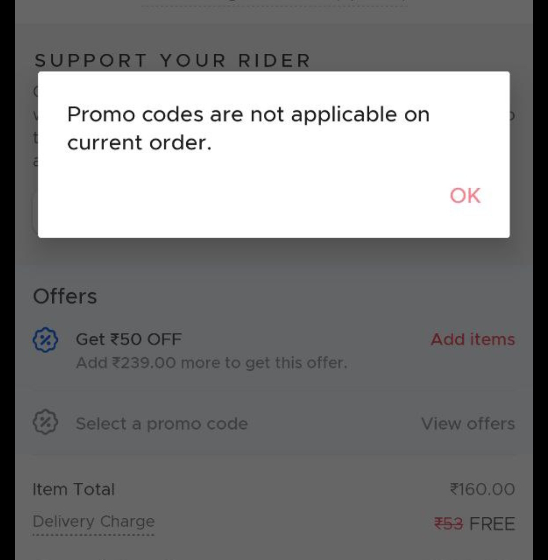 (Solved)Zomato Promo Code Not Applicable Solution