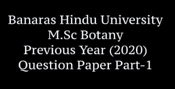 BHU Post graduate entrance exam mock