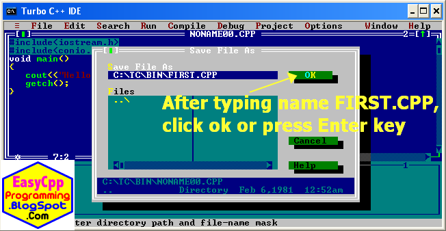 How To Write, Compile and Run Your First C++ Program in Turbo C++ ~ C++ ...