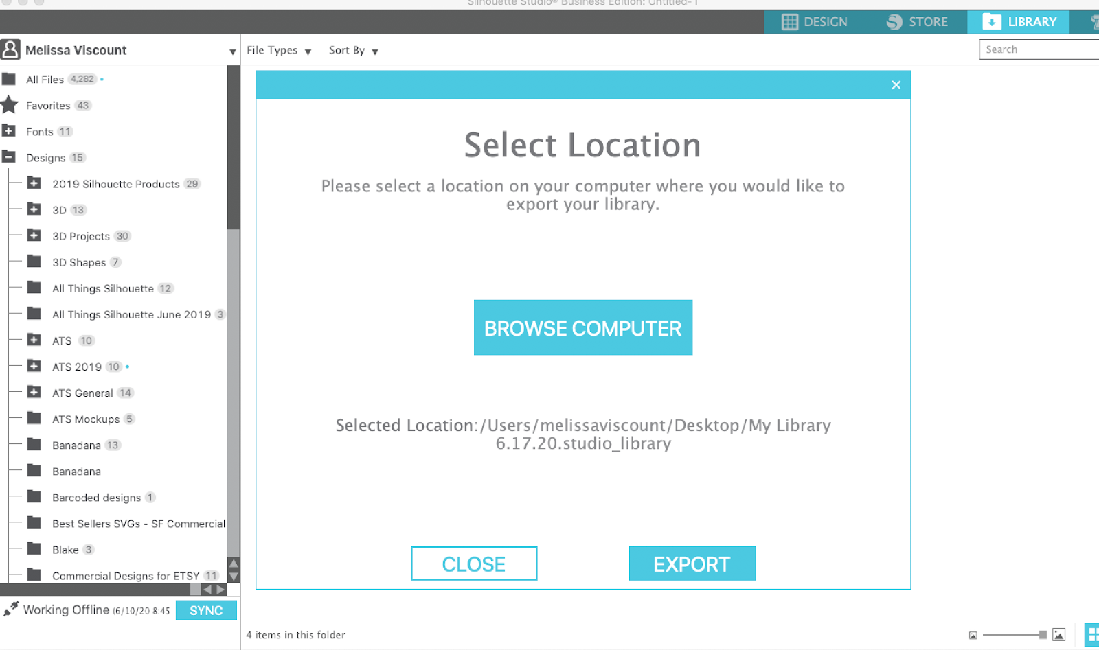 How to Export Silhouette Studio Library (V4.3 or V4.4) Silhouette School