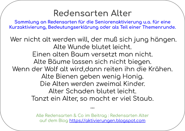 Redensarten Alter