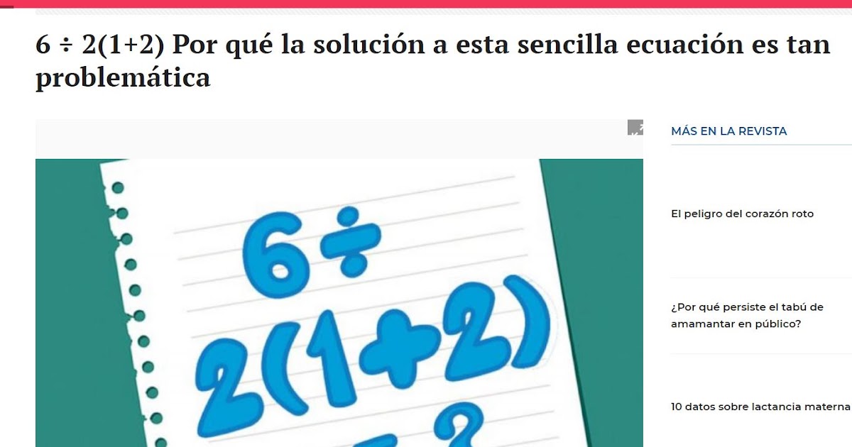 Informática y Docencia ¿Cuánto es 6 ÷ 2(1+2)?