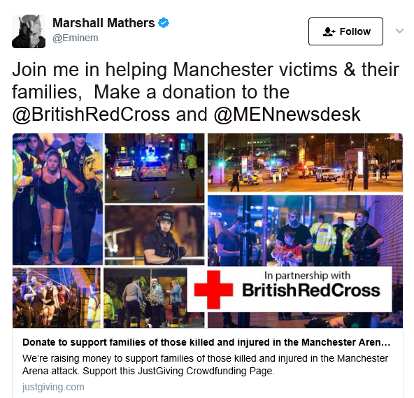 2 Eminem And Justin Timberlake help raise over $2.3 Million for Manchester bomb victims