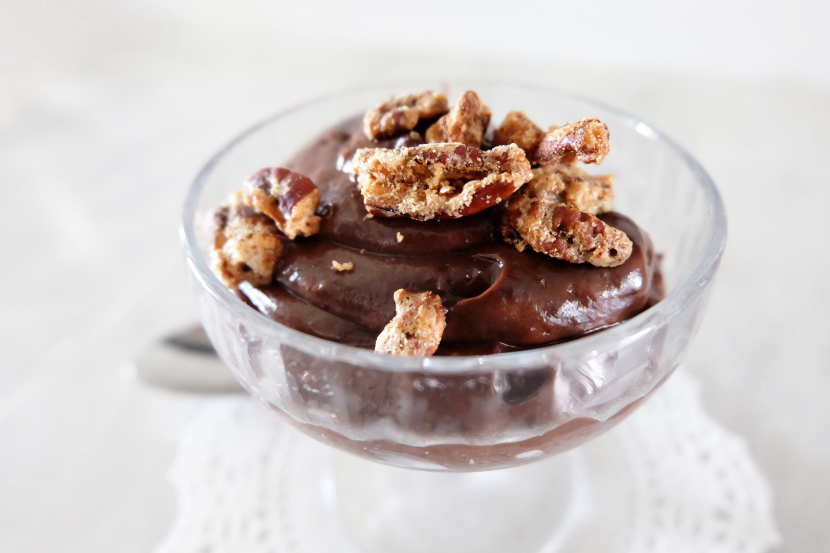Warm Cocoa Pudding with Candied Pecans The Bake Dept