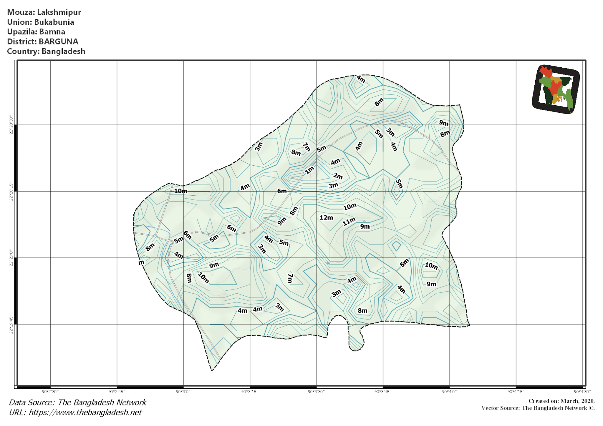 Map of Lakshmipur Mouza of Bamna Upazila, BARGUNA Map of Lakshmipur Mouza of Bamna Upazila, BARGUNA, Bangladesh.